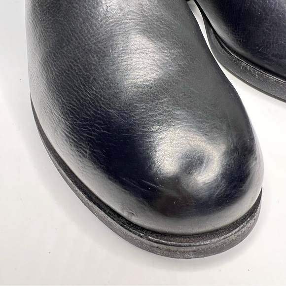 Clark’s Maypearl Fawn Black Leather Side Zip Western Style Ankle Bootie - Picture 5 of 14